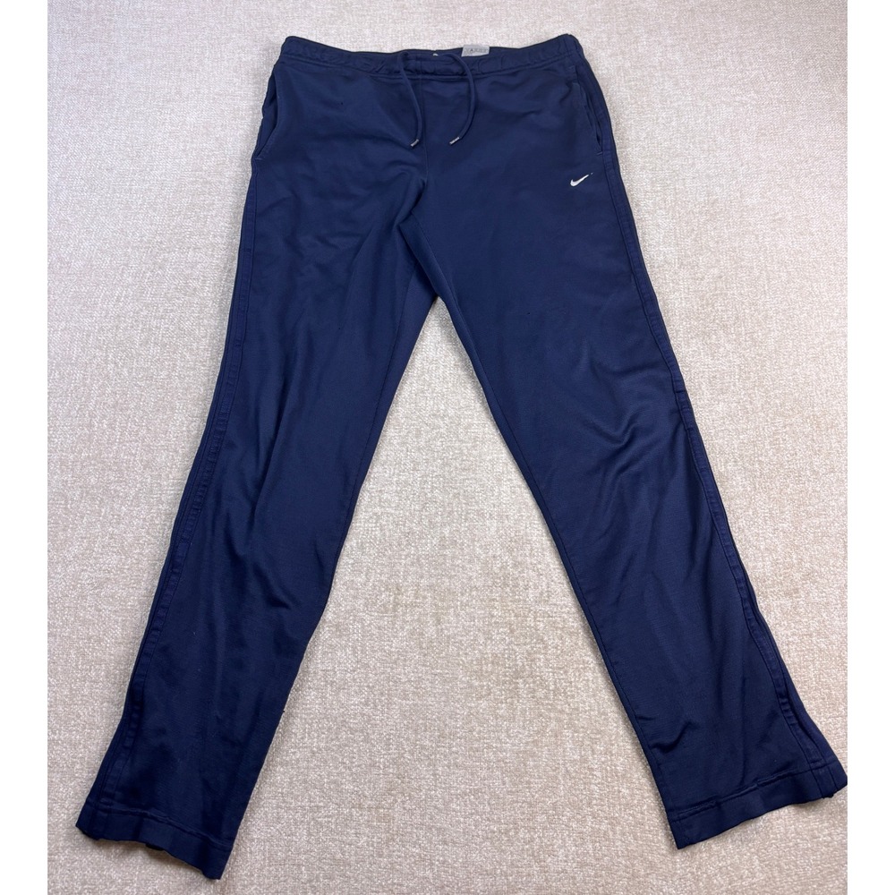 Nike Mens Y2K Navy Blue Track Pants Mesh Embroidered Swoosh Size M